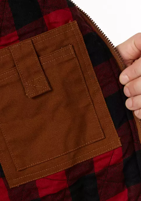 Smith's Workwear Flannel Lined Canvas Hooded Work Jacket 5 Smith's Workwear Flannel Lined Canvas Hooded Work Jacket - Image 3