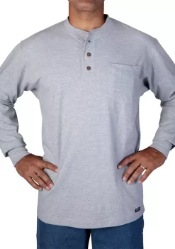 Smith's Workwear Long Sleeve Pocket Gusset Henley -Bazaar stoe Belk 1021