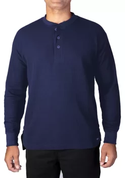 Smith's Workwear Extended Tail Mini-Thermal Knit Henley Pullover with Gusset