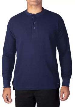 Smith's Workwear Extended Tail Mini-Thermal Knit Henley Pullover with Gusset -Bazaar stoe Belk 1047