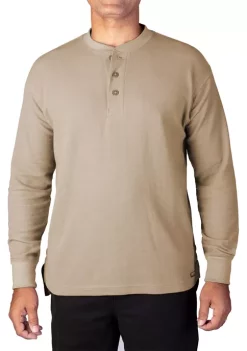 Smith's Workwear Extended Tail Mini-Thermal Knit Henley Pullover with Gusset -Bazaar stoe Belk 1049