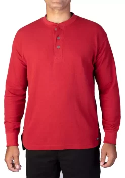Smith's Workwear Extended Tail Mini-Thermal Knit Henley Pullover with Gusset -Bazaar stoe Belk 1050