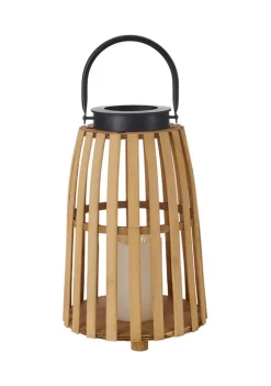 Bazaar Elements Natural Bamboo LED Wood Lantern