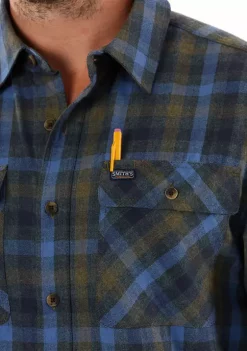 Smith's Workwear Plaid Two-Pocket Flannel Shirt -Bazaar stoe Belk 1111