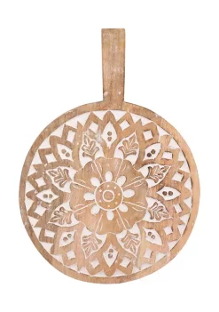 Bazaar Medallion Design Carved Wood Round Paddle with Handle -Bazaar stoe Belk 112