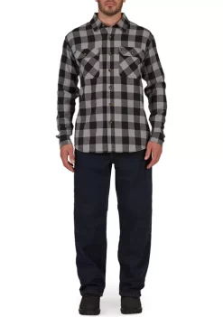 Smith's Workwear Buffalo Two-Pocket Flannel Shirt -Bazaar stoe Belk 1143