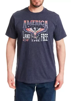 Smith's Workwear Short Sleeve Crew Neck Patriotic Tee-Shirt -Bazaar stoe Belk 1192