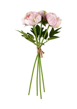 Bazaar Elements 18" Plastic Pink Peony Faux Florals - Set of 4 -Bazaar stoe Belk 167