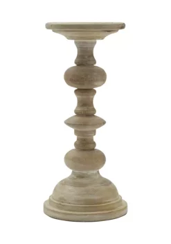 Bazaar Elements White Wash Mango Wood Candle Holder -Bazaar stoe Belk 184