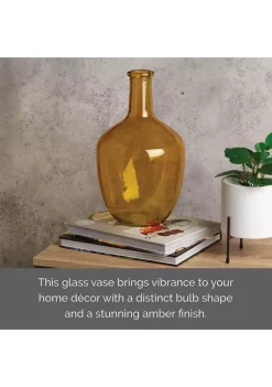 Bazaar Elements Amber Bulb Glass Vase -Bazaar stoe Belk 191