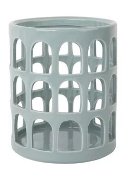 Bazaar Medium Blue Ceramic Hurricane -Bazaar stoe Belk 238