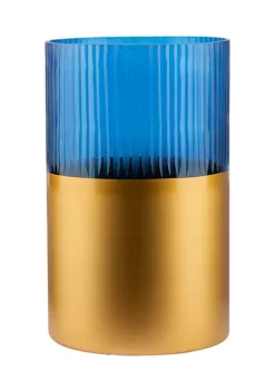 Bazaar Blue Tall Glass Hurricane Candle Holder -Bazaar stoe Belk 255