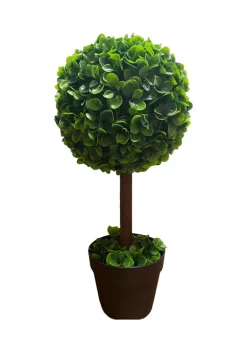 Bazaar Elements 24 Inch UV Artificial Boxwood Ball Topiary