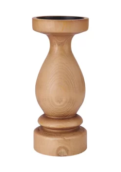 Bazaar Elements 10" Wood Dark Natural Candleholder -Bazaar stoe Belk 263