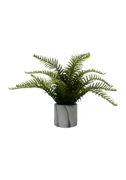 Bazaar 18'' Fern Marble Potted Artificial Greenery