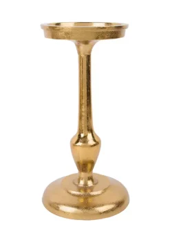 Bazaar 9" Gold Pillar Candle Holder