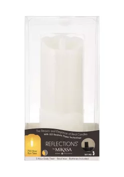 Bazaar Mikasa 3x8 White Realistic LED Flameless Pillar Candle -Bazaar stoe Belk 314