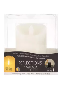 Bazaar Mikasa 3x4 White Realistic LED Flameless Pillar Candle -Bazaar stoe Belk 321