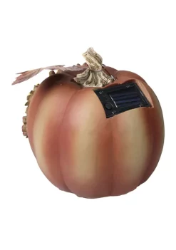 Gordon Companies 7.5 inch Brown Solar Powered Floral Pumpkin Outdoor Decoration -Bazaar stoe Belk 326