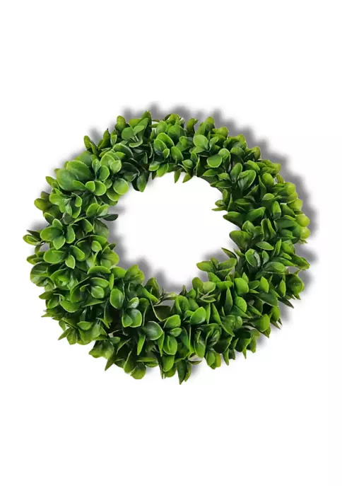 Bazaar Elements 16.5 Inch UV Artificial Boxwood Wreath Greenery 4 Bazaar Elements 16.5 Inch UV Artificial Boxwood Wreath Greenery - Image 2