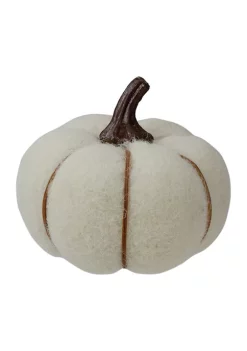 Gordon Companies 5 inch Cream and Brown Fall Harvest Tabletop Pumpkin