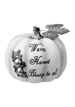 Gordon Companies 8 inch White and Black Warm Harvest Blessing Thanksgiving Table Top Pumpkin 9 Gordon Companies 8 inch White and Black Warm Harvest Blessing Thanksgiving Table Top Pumpkin -Bazaar stoe Belk 363