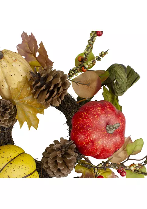 Gordon Companies Pumpkin Berries Foliage and Pine Cone Fall Harvest Wreath - 13 inch Unlit 4 Gordon Companies Pumpkin Berries Foliage and Pine Cone Fall Harvest Wreath - 13 inch Unlit - Image 2
