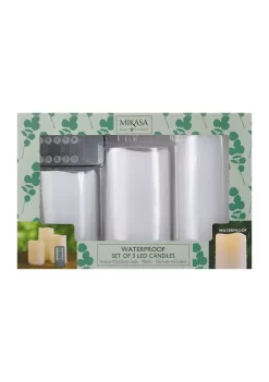 Bazaar Mikasa Set of 3 Waterproof LED Plastic Pillars, 1-3" x 4", 1-3" x 5", 1-3" x 6" 7 Bazaar Mikasa Set of 3 Waterproof LED Plastic Pillars, 1-3" x 4", 1-3" x 5", 1-3" x 6" -Bazaar stoe Belk 37