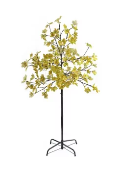 Gordon Companies 5 Feet Pre-Lit LED Lighted Fall Harvest Yellow Maple Leaf Artificial Tree - White Lights -Bazaar stoe Belk 370