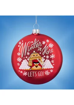 Gordon Companies 4Inch Red Angry Birds InchWinter Is HereInch Christmas Disc Ornament