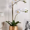 Bazaar 22'' White Orchid Faux Greenery 1 Bazaar 22'' White Orchid Faux Greenery -Bazaar stoe Belk 38