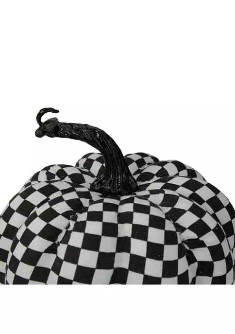 Gordon Companies 6.5 inch White and Black Plaid Fall Harvest Tabletop Pumpkin 5 Gordon Companies 6.5 inch White and Black Plaid Fall Harvest Tabletop Pumpkin - Image 3