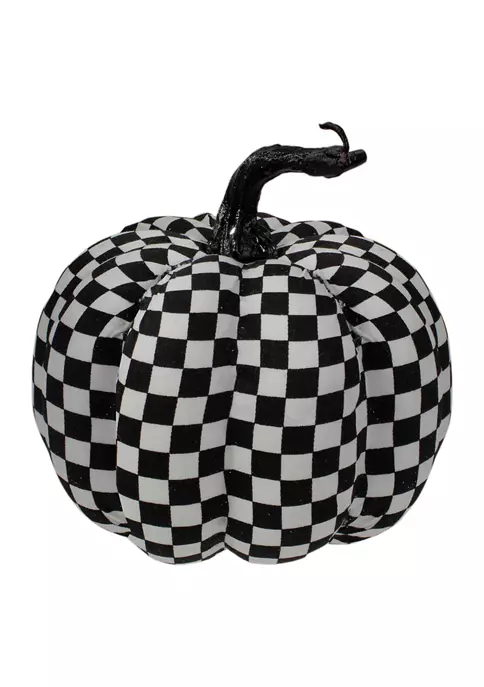 Gordon Companies 6.5 inch White and Black Plaid Fall Harvest Tabletop Pumpkin 7 Gordon Companies 6.5 inch White and Black Plaid Fall Harvest Tabletop Pumpkin - Image 5