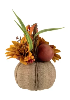 Gordon Companies 9 inch Mixed Autumn Harvest Flora in a Pumpkin Basket Decoration -Bazaar stoe Belk 403