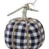 Gordon Companies Dark Blue and White Plaid Fall Harvest Tabletop Pumpkin -Bazaar stoe Belk 407