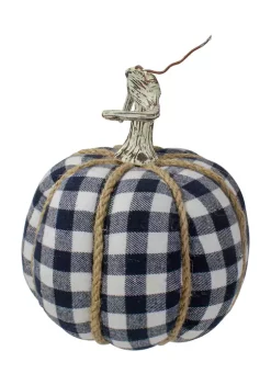 Gordon Companies Dark Blue and White Plaid Fall Harvest Tabletop Pumpkin -Bazaar stoe Belk 408