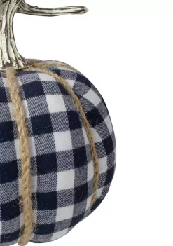 Gordon Companies Dark Blue and White Plaid Fall Harvest Tabletop Pumpkin -Bazaar stoe Belk 410