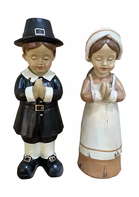 Gordon Companies Set of 2 Pilgrim Children Praying Fall Decoration - 9.25 inch 3 Gordon Companies Set of 2 Pilgrim Children Praying Fall Decoration - 9.25 inch