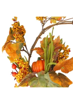 Gordon Companies Fall Leaves Berries and Pumpkins Artificial Thanksgiving Cornucopia Wreath - 18- inch Unlit -Bazaar stoe Belk 431