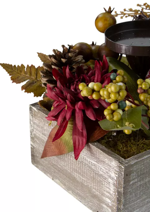 Gordon Companies 24 inch Autumn Harvest 3-Piece Candle Holder in a Rustic Wooden Box Centerpiece 7 Gordon Companies 24 inch Autumn Harvest 3-Piece Candle Holder in a Rustic Wooden Box Centerpiece - Image 5