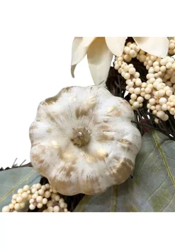 Gordon Companies Dahlia and Pumpkin Fall Artificial Floral Wreath 22- inch 12 Gordon Companies Dahlia and Pumpkin Fall Artificial Floral Wreath 22- inch -Bazaar stoe Belk 447