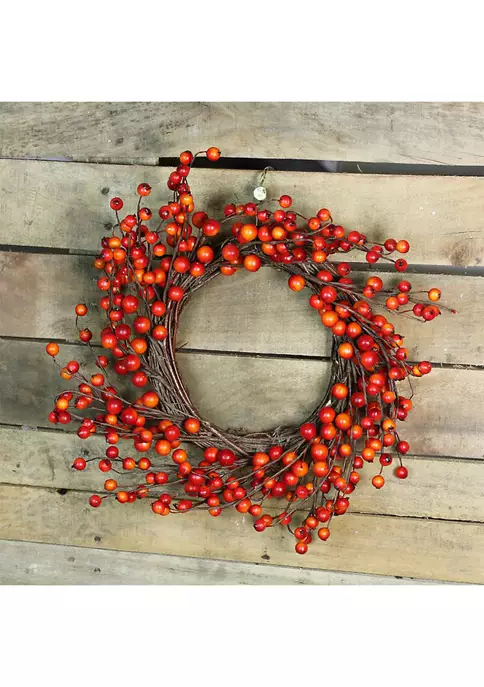 Gordon Companies Orange Red Berry and Twig Artificial Thanksgiving Wreath - 14- inch Unlit 5 Gordon Companies Orange Red Berry and Twig Artificial Thanksgiving Wreath - 14- inch Unlit - Image 3