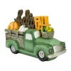 Gordon Companies 11.25 inch Green Truck inchHello Fall inch Autumn Harvest Pumpkin Tabletop Decoration
