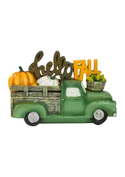Gordon Companies 11.25 inch Green Truck inchHello Fall inch Autumn Harvest Pumpkin Tabletop Decoration -Bazaar stoe Belk 494