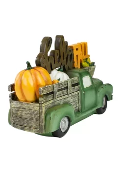 Gordon Companies 11.25 inch Green Truck inchHello Fall inch Autumn Harvest Pumpkin Tabletop Decoration -Bazaar stoe Belk 495