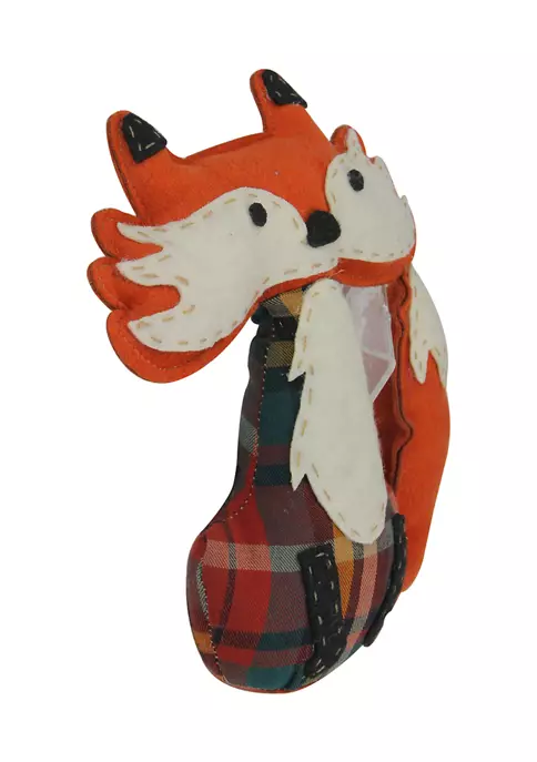 Gordon Companies 9.5 inch Orange and Cream White Plaid Plush Sitting Fox Tabletop Decor 4 Gordon Companies 9.5 inch Orange and Cream White Plaid Plush Sitting Fox Tabletop Decor - Image 2