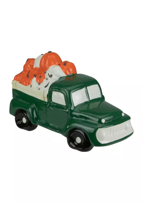 Gordon Companies 9.5 inch LED Lighted Green Ceramic Truck Hauling Pumpkins Autumn Harvest Decoration 3 Gordon Companies 9.5 inch LED Lighted Green Ceramic Truck Hauling Pumpkins Autumn Harvest Decoration