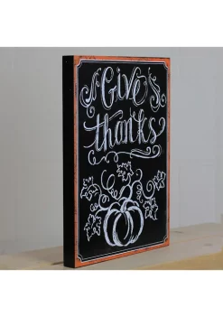 Gordon Companies Black and White inchGive thanks inch Chalkboard Thanksgiving Wall Art Decor 14 inch x 10.5 inch -Bazaar stoe Belk 512