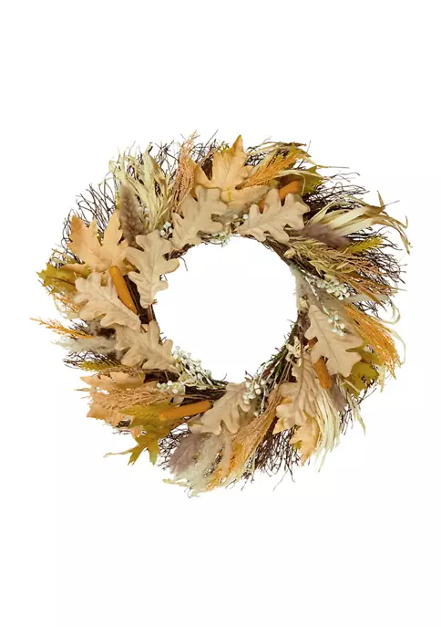 Gordon Companies Cattail and Wheat Twig Artificial Fall Harvest Wreath 24- inch 3 Gordon Companies Cattail and Wheat Twig Artificial Fall Harvest Wreath 24- inch