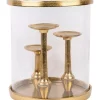 Bazaar Gold Hurricane 3 Pillar Candle Holder